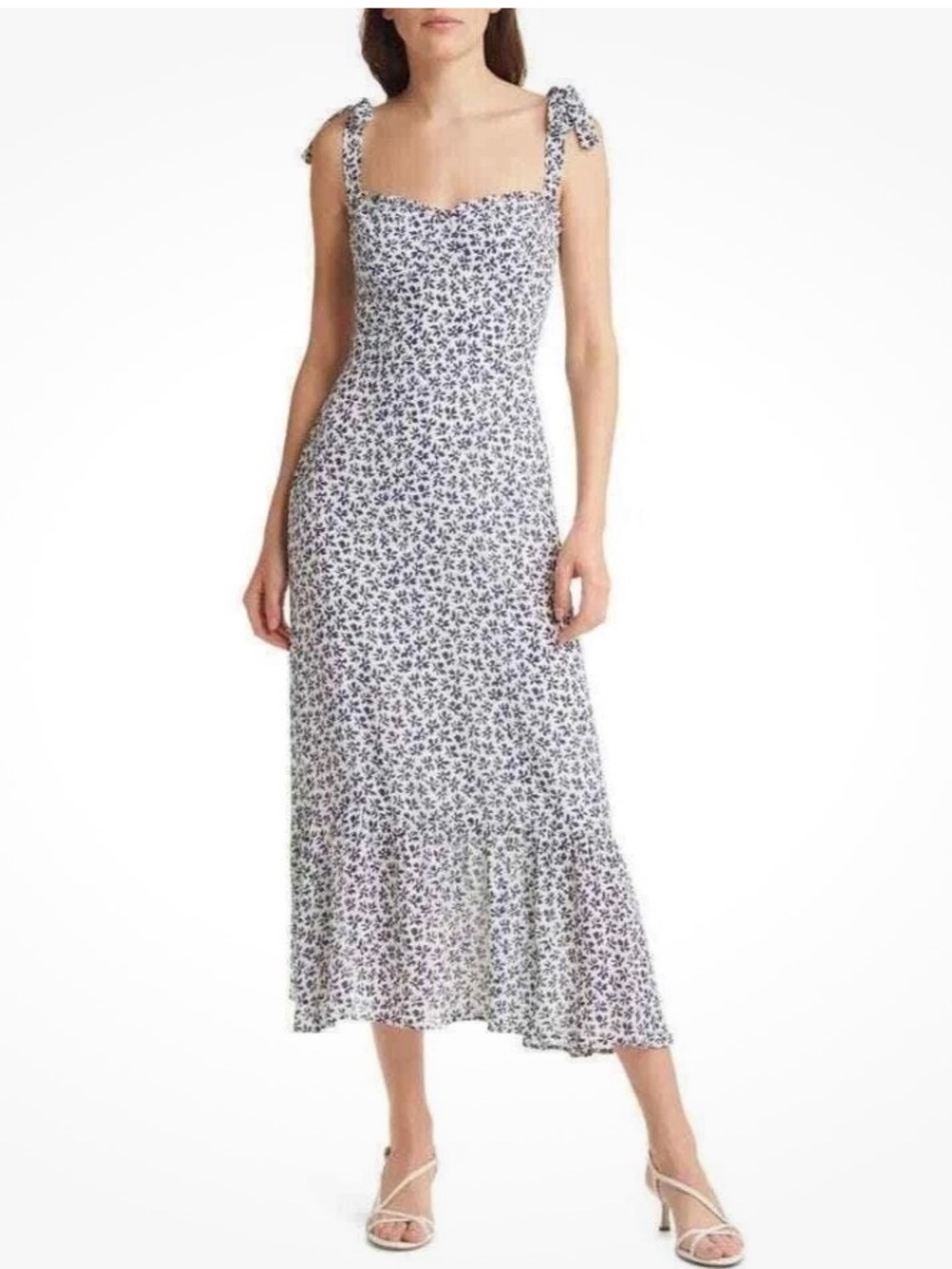 Reformation Nikita Floral Midi Tie Strap Dress 8